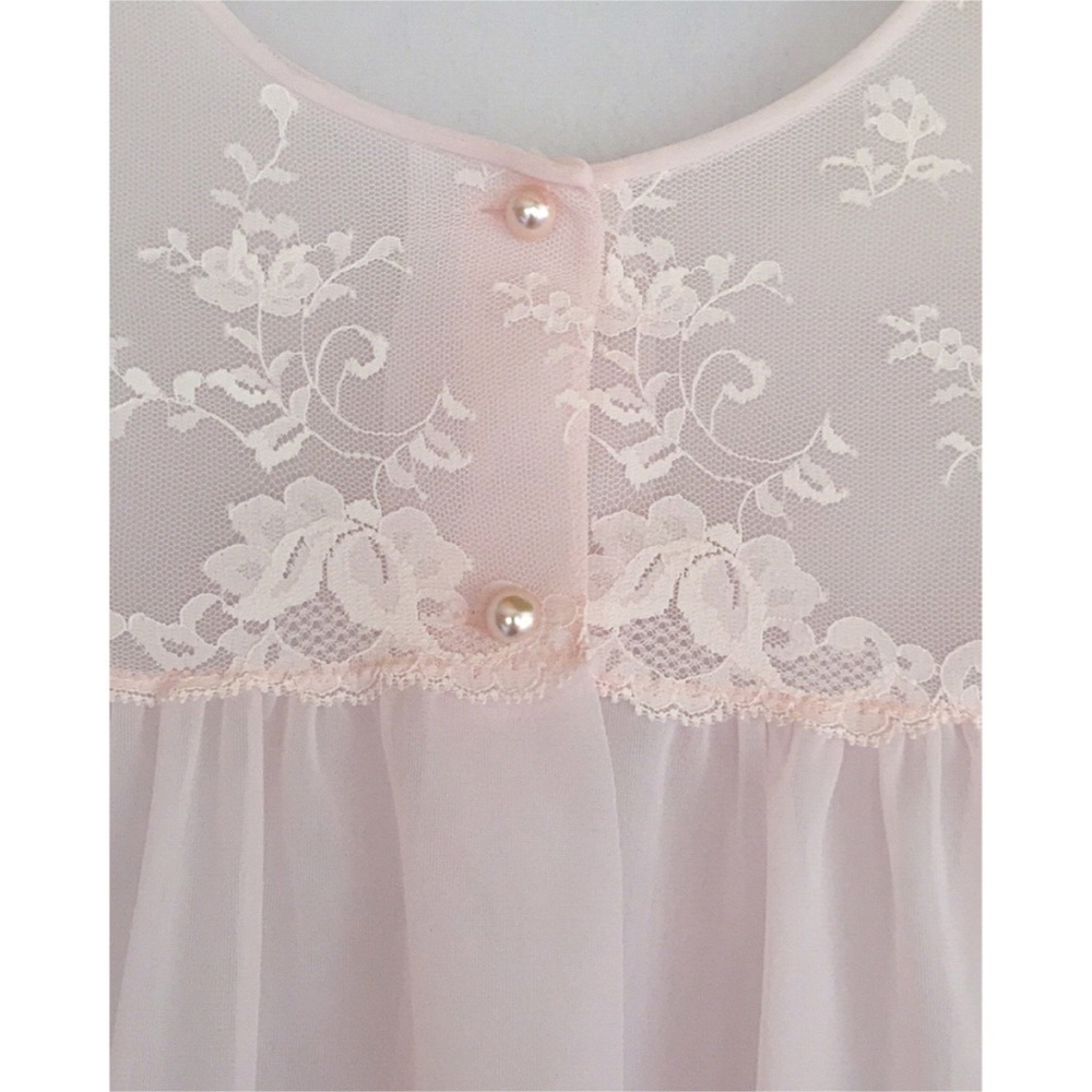 Vintage Shadowline double layer pink nylon robe M 92 - Picture 4 of 9